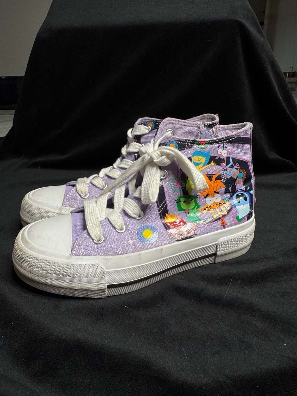Disney Pixar Inside Out Characters High Top Canvas Sneakers